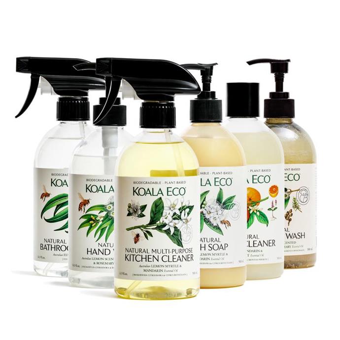 **[Best sellers natural cleaning collection, $70.16, Koala Eco](https://koala.eco/collections/cleaning-collection/products/best-seller-collection|target="_blank"|rel="nofollow")**<br>
The Koala Eco cleaning range is made from all Australian essential oils, meaning it's better for the environment. Receive free shipping on orders over $50.
