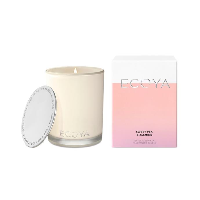 **[Sweet pea and jasmine madison jar, $42.95, Ecoya](https://www.ecoya.com.au/products/sweet-pea-jasmine-madison-jar|target="_blank"|rel="nofollow")**<br>
Made from a natural soy wax, and with a fresh and floral scent, this gorgeously packaged candle makes for a sweet gift.