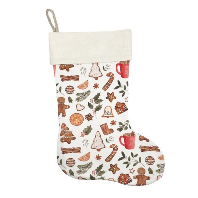 **[Hemp and organic cotton Christmas stocking, $43.20 Etsy](https://www.etsy.com/au/listing/1095339249/hemp-organic-cotton-stocking-wooden-tag|target="_blank"|rel="nofollow")**<br>
This sweet stocking has been handmade in Australia from all sustainable fabric, and has the option to add a personalised wooden name tag. Gift wrapping is available.