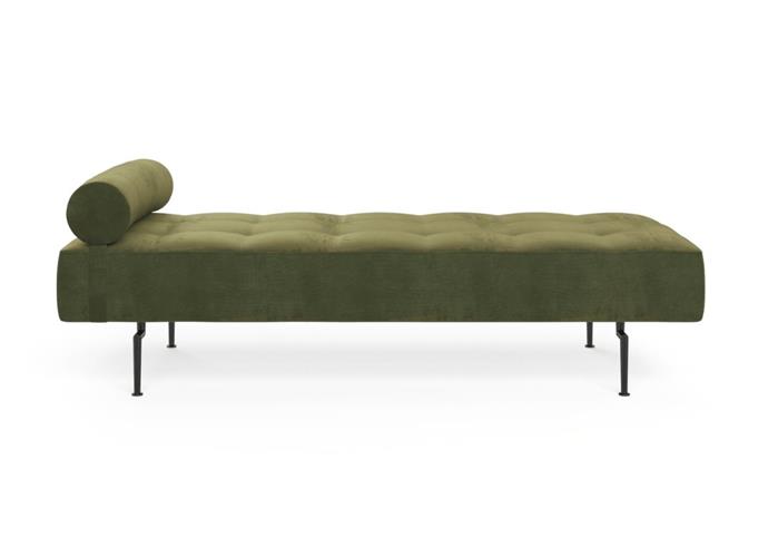 **[Harper daybed, $424, Brosa](https://t.cfjump.com/42132/t/13865?Url=https://www.brosa.com.au/products/harper-daybed|target="_blank"|rel="nofollow")**<br>
The Harper daybed is a contemporary piece that can serve as a multi-functional addition to your 
home. Whether as extra seating, a statement coffee table or even lined up perfectly at the end of a king bed, the soft velvet upholstery and tufted pad details are balanced by the interesting angle in the steel legs.