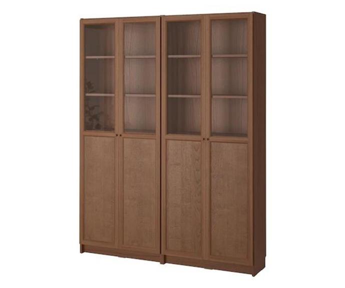 **[BILLY/OXBERG Bookcase, $558, Ikea](https://www.ikea.com/au/en/p/billy-oxberg-bookcase-brown-ash-veneer-s69228755/|target="_blank"|rel="nofollow")**<br>
If you're planning on making a bold statement with your home library, look no further than Ikea's stately BILLY/OXBERG bookcase. With generous shelves, clean lines, and plenty of concealed storage, this beautiful piece is finished with a beautiful brown ash veneer. *Dimensions: 202h x 30d x 160w cm*.