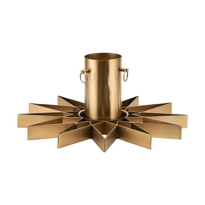 **[Star Christmas tree stand in brass, $228, Royal Design](https://royaldesign.com/au/star-christmas-tree-stand-o47-cm?p=215524|target="_blank"|rel="nofollow")**<br>
Often hidden away or covered in a skirt, why not make a statement with your tree stand. This brass star-shaped option is finished with an antique surface and will ensure your tree looks stylish even without the piles of presents underneath.