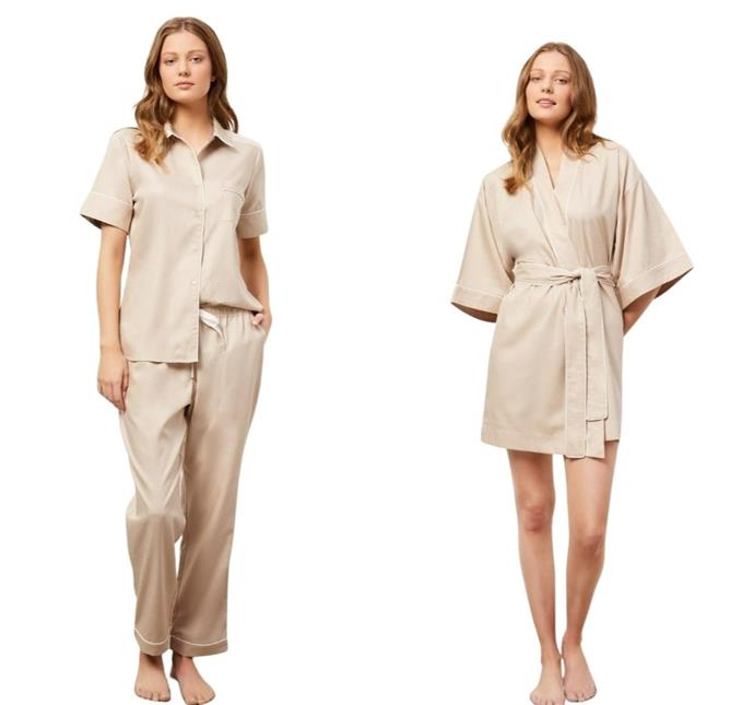 **[Pyjamas, $184, and Kimono, $159, Wanderluxe Sleepwear](https://wanderluxesleepwear.com/product-tag/naturals-collection/|target="_blank"|rel="nofollow")**<br>
Designed in Melbourne with the Australian summer in mind, this chic short-sleeved set and kimono robe are made from a 50% cotton and 50% modal mix making them lightweight and breathable for a good night's sleep. Available in a range of styles and colours, beautifully packaged (so no last-minute gift wrapping required) and Afterpay is available.