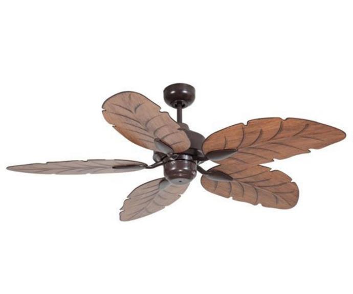 [**Mercator 130cm Cooya Brown Ceiling Fan, $349**](https://www.homestolove.com.au/best-ceiling-fan-21022|target="_blank"|rel="nofollow")

Made for the outdoors, this tropical-style fan will add the finishing touch to any backyard patio. With moulded leaf-style blades that are weather resistant, and three speeds for optimum airflow, you'll be a fan of this fan. **[SHOP NOW.](https://www.homestolove.com.au/best-ceiling-fan-21022|target="_blank"|rel="nofollow")** 
