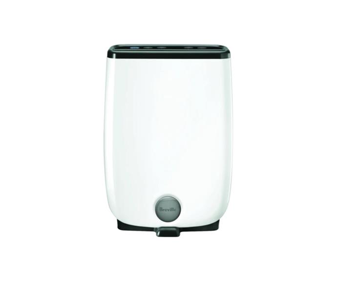 **[Breville The All Climate Dehumidifier, $499, The Good Guys](https://www.thegoodguys.com.au/breville-the-all-climate-dehumidifier-lad250wht|target="_blank"|rel="nofollow")**<br>
This ultra efficient dehumidifer is great for both cold and warm environments, the automated Sensair System adding and removing moisture where and when you need it. It's double filtered, including a pre-filter and carbon filter to reduce dust, pet fur, odours, smoke and other air-borne allergens. Its slightly larger size means it remains effective in larger, more humid-prone rooms such as bathrooms and laundries. **[SHOP NOW.](https://www.thegoodguys.com.au/breville-the-all-climate-dehumidifier-lad250wht|target="_blank"|rel="nofollow")**