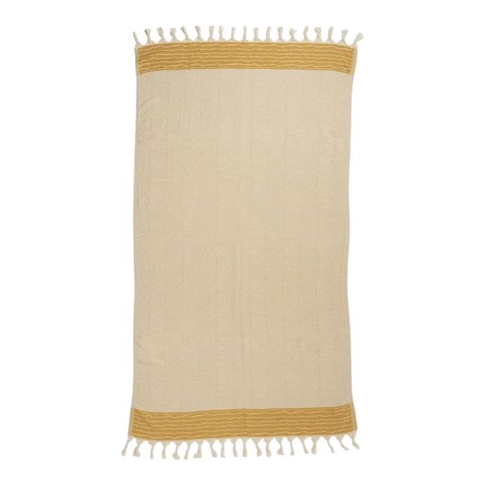 **[Whale beach Turkish towel by Turkish Murkish, $89.95, The Iconic](https://www.theiconic.com.au/whale-beach-turkish-towel-1468740.html|target="_blank"|rel="nofollow")**<br> 

This traditional take on the Turkish towel comes in five different colours and features a playful knotted fringe detail. Machine-loomed in Turkey, it combines craftsmanship with practicality.