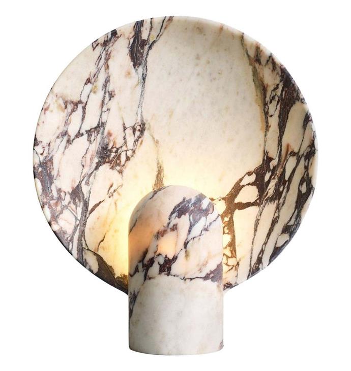 **[Sculpted Calacatta viola marble lamp by Henry Wilson, $3720, 1stDibs](https://www.1stdibs.com/furniture/lighting/table-lamps/sculpted-calacatta-viola-marble-lamp-henry-wilson/id-f_25936822/|target="_blank"|rel="nofollow")**<br> 
This piece of art looks stunning as is, but also happens to be a functional lamp. Hand sculpted in Sydney, it measures 35cm in height and creates a calming ambience when switched on.