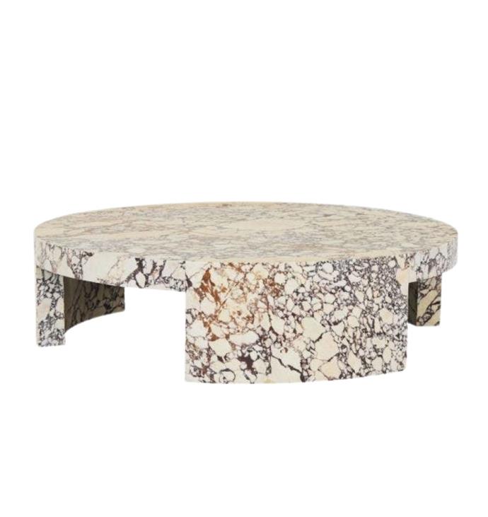**[Veneta coffee table, $4595, Coco Republic](https://www.cocorepublic.com.au/config-459303-veneta-coffee-table.html|target="_blank"|rel="nofollow")**<br> 
A statement piece for any style, the Veneta marble coffee table is beautifully curved and features unique dark veining. "I wanted to use Calacatta viola on shapes that were relatively simple to attain a juxtaposition of drama with simplicity," says Anthony Spon-Smith, co-CEO and chief creative officer of Coco Republic.