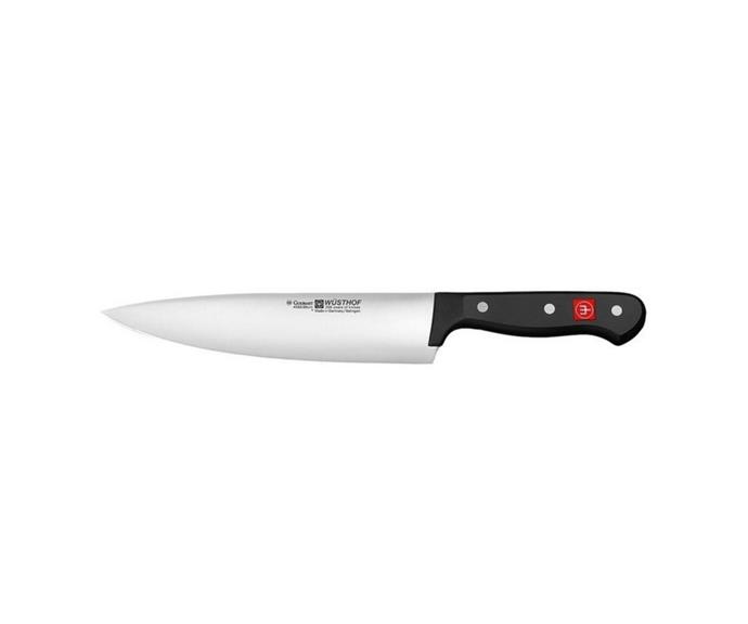 **[Wusthof Gourmet 20cm Cook's Knife Silver/Black, $95.40 (was $159), Myer](https://www.myer.com.au/p/wusthof-gourmet-coks-knife-20cm|target="_blank"|rel="nofollow")**<br>
Wusthof are renowned for being one of the best when it comes to kitchen knives, falling to the higher end of the scale in terms of quality. In fact, their products come with a lifetime warranty – that's how sure they are that they will solve your kitchen and cooking problems for good. This all-rounder knife is light and versatile, perfect for slicing, dicing and mincing just about anything.