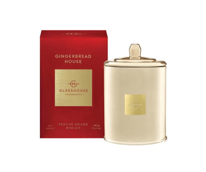 **[Glasshouse Fragrances Gingerbread House Candle, $54.95, Adore Beauty](https://www.adorebeauty.com.au/glasshouse-candles/glasshouse-fragrances-gingerbread-house-candle-380g.html|target="_blank"|rel="nofollow")**<br>
If there is a better scent than that of Christmas, we are yet to find it. Glasshouse's 'Gingerbread House' is exactly as you'd expect; sweet, spiced, biscuity and festive.