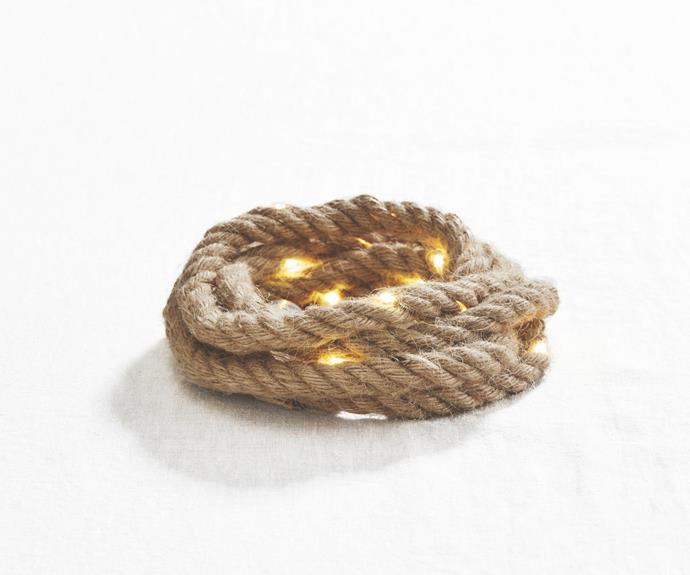 Battery Operated Jute Rope Light 2m, $7.99