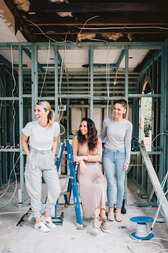 Not afraid of a construction site, Three Birds Co-founders Lana, Bonnie and Erin.
