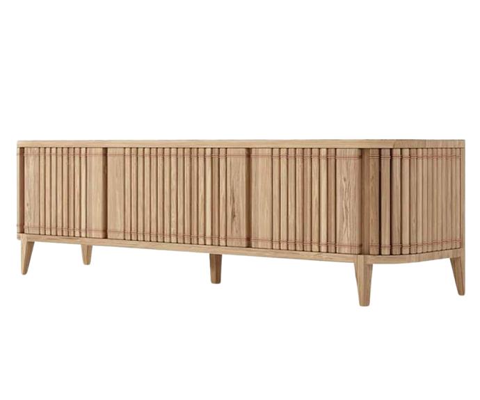 [**Koppar Media Cabinet, $2,449, On Sale For $2,081.65, RJ Living**](https://www.rjliving.com.au/buy-koppar-media-cabinet-w-3-dr-oak.html?gclid=Cj0KCQiAkNiMBhCxARIsAIDDKNUKQanpuo41DqrA8ebvm9vvFXP_jbpoh_dOQIqrepFpHLFvOi7UXwkaAhHoEALw_wcB|target="_blank"|rel="nofollow") <br>Sleek and sophisticated, we love the gentle curves of this tv console. [**SHOP NOW.**](https://www.rjliving.com.au/buy-koppar-media-cabinet-w-3-dr-oak.html?gclid=Cj0KCQiAkNiMBhCxARIsAIDDKNUKQanpuo41DqrA8ebvm9vvFXP_jbpoh_dOQIqrepFpHLFvOi7UXwkaAhHoEALw_wcB|target="_blank"|rel="nofollow") 