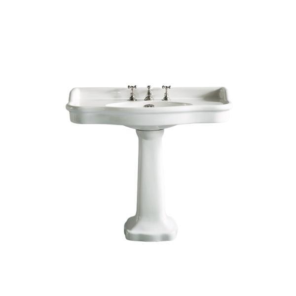 **[Paris - 1020mm basin on pedestal, $2,950, The English Tapware Company](https://www.englishtapware.com.au/products/WM-PARIS-1020PED/|target="_blank"|rel="nofollow")**
Exuding European romance and style, the Paris pedestal basin is elegant and classic in its design. Soft curves and linear elements make this statement sink reminicsent of the Art Noveau movement.