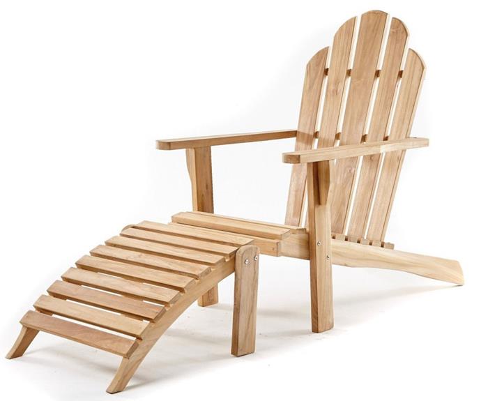 **[Adirondack Chair & Foot Stool, $625, The Teak Place](https://teakplace.com.au/products/adirondack-chair?gclid=CjwKCAiAv_KMBhAzEiwAs-rX1Mdy7rfkaal5s-_qBajBU2ocNjddDJ19Naj32OLLBcJUFsndLMyzsxoC5zkQAvD_BwE|target="_blank"|rel="nofollow")**
<br>
Be inspired to kick your feet up and relax with this classic white deck chair. A fitting design for any coastal home, this classic model is constructed from sturdy teak wood for durability. **[SHOP NOW.](https://teakplace.com.au/products/adirondack-chair|target="_blank"|rel="nofollow")**