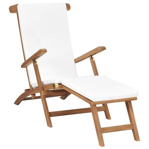 **[Deck Chair With Cushion, $227, On Sale For $202, Utopia Home](https://utopiahome.com.au/products/uhvx_47408|target="_blank"|rel="nofollow")**
<br>
This crisp white and timber seat will add a chic and summery look to any deck, patio or poolside area. The design features 5 reclining settings for optimal comfort and it can be folded for easy transport and storage when not in use. **[SHOP NOW.](https://utopiahome.com.au/products/uhvx_47408|target="_blank"|rel="nofollow")** 