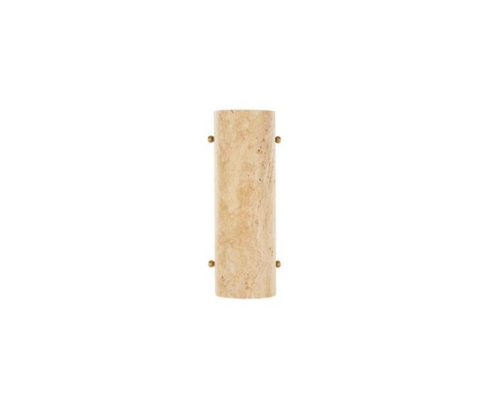 **[Ricker Travertine Wall Sconce, $495, Coco Republic](https://www.cocorepublic.com.au/config-500981-rucker-travertine-wall-sconce.html|target="_blank"|rel="nofollow")**

Ticking all the trend boxes, this curved wall scone is touched with tiny brass studs and will emit a warm glow, celebrating the honeycomb characteristics of the travertine. **[SHOP NOW.](https://www.cocorepublic.com.au/config-500981-rucker-travertine-wall-sconce.html|target="_blank"|rel="nofollow")**
