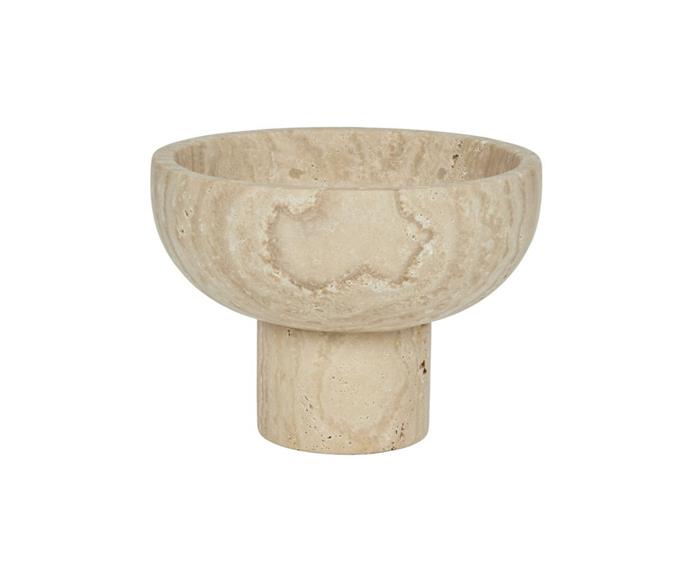 **[Travertine Marco Bowl, $225, Fenton & Fenton](https://www.fentonandfenton.com.au/collections/all/products/bowl-marco-travertine|target="_blank"|rel="nofollow")**

Classic stone, classic shape, classic charm. This elevated bowl has it all. A beautiful object in its own right, it would work perfectly on a bookshelf or mantlepiece where it can be viewed in profile. Or fill it with fruit! **[SHOP NOW.](https://www.fentonandfenton.com.au/collections/all/products/bowl-marco-travertine|target="_blank"|rel="nofollow")**