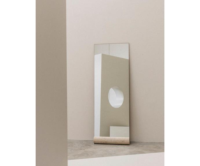 **[Floor Mirror, $1,570.00, Addition Studio](https://www.additionstudio.com/product/floor-mirror-travertine/|target="_blank"|rel="nofollow")**

This beautiful piece is a simple and elegant take on the concept of leaning a mirror against the wall. Available for pickup from their Byron Bay studio only due to the likelihood of breakage during shipping, Addition Studio will alternatively ship the baswe alone and provide detailed specifications for you to have a local glassmaker produce the mirror for you. [**SHOP NOW**](https://www.additionstudio.com/product/floor-mirror-travertine/|target="_blank"|rel="nofollow")