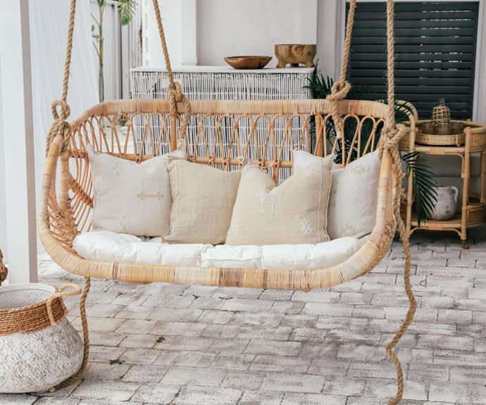 **[Bari Double Hanging Chair in Natural, $615, Haus of Rattan](https://hausofrattan.com.au/product/natural-bari-double-hanging-chair-125cm/|target="_blank"|rel="nofollow")**

Looking to make a statement? This super-comfortable and stylish egg chair is what boho dreams are made of and is the perfect place to curl up to when you need to de-stress. **[SHOP NOW.](https://hausofrattan.com.au/product/natural-bari-double-hanging-chair-125cm/|target="_blank"|rel="nofollow")** 