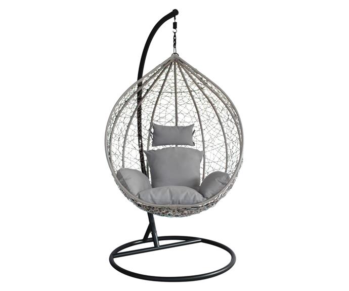 [**Tantes Hanging Egg Chair, $990, On Sale For $559, Luxo Living**](https://www.luxoliving.com.au/tantes-hanging-egg-chair-white-with-space-grey-cushion|target="_blank"|rel="nofollow") 

This cosy egg chair will make a stylish addition to any outdoor space, whether it's on the patio, lawn or balcony. Simple and chic, it comes available in both black and white colours. **[SHOP NOW.](https://www.luxoliving.com.au/tantes-hanging-egg-chair-white-with-space-grey-cushion|target="_blank"|rel="nofollow")** 