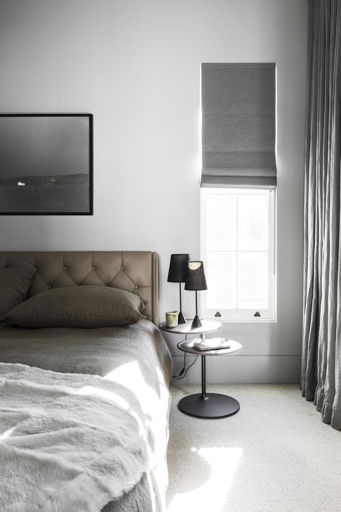 This bed head reminiscent of a chesterfield couch brings texture and intrigue into the otherwise calming and neutral bedroom in [this Victorian home with a contemporary update](https://www.homestolove.com.au/contemporary-update-for-a-sydney-heritage-home-19571|target="_blank"). 