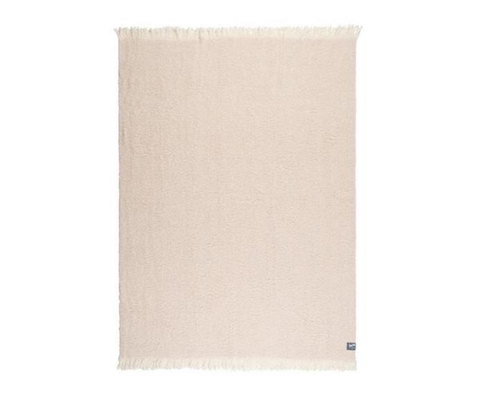 **[Alpaca throw in pebble, $499, Waverly Mills](https://waverleymills.com/products/alpaca-throw-pebble|target="_blank")** 
<br></br>
Woven in Tasmania from finest alpaca wool, this luxuriously soft throw blanket is designed to last a lifetime. Soft to the touch, it will look beautiful draped over the arm of a sofa or the back of a statement chair.