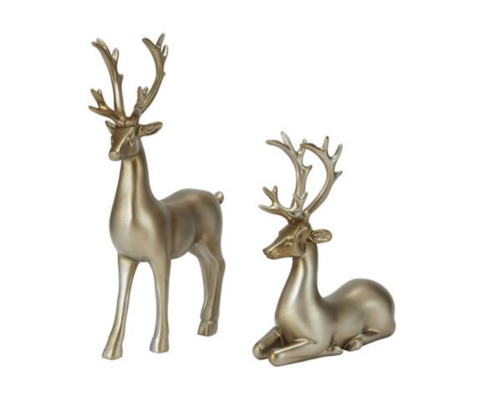 **[Modern 'Gold Look' Reindeer, $10](https://www.kmart.com.au/product/modern-gold-look-reindeer---assorted/3766344|target="_blank"|rel="nofollow")**

It's not Christmas without Santa's reindeers!