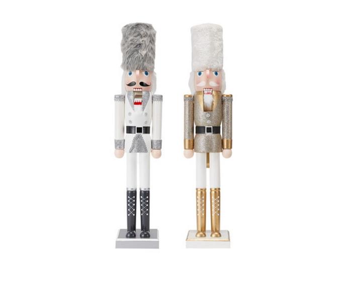 **[Nutcracker Christmas Tabletop Decorations, $20](https://www.kmart.com.au/product/60cm-nutcracker---assorted/3761837|target="_blank"|rel="nofollow")**

Nutcracker Christmas decorations always have a 'luxury-department store window' feel about them, so we are naturally on board.