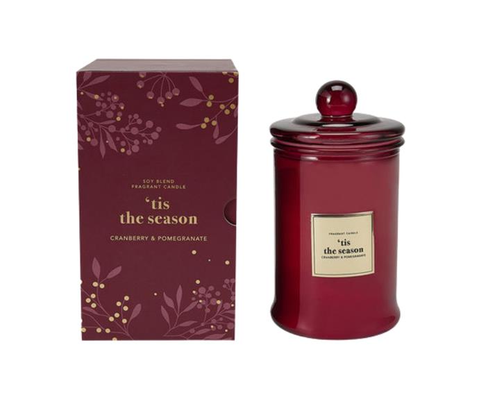 **['Tis the Season Cranberry & Pomegranate Fragrant Candle, $12](https://www.kmart.com.au/product/tis-the-season-cranberry--pomegranate-fragrant-candle/3745339|target="_blank"|rel="nofollow")**

Make your home smell like Christmas with this fragrant candle. 