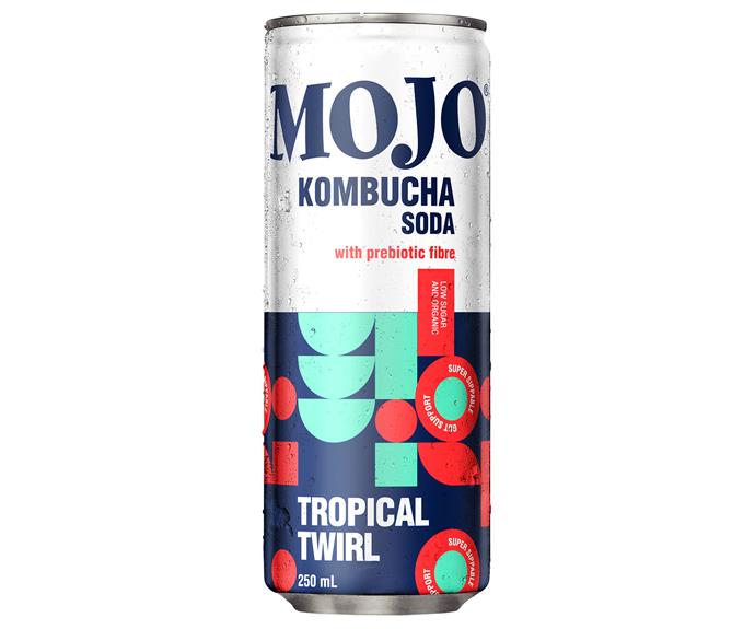 **[Mojo Kombucha Soda, $9 (4 pack), Woolworths](https://www.woolworths.com.au/shop/productdetails/190952|target="_blank"|rel="nofollow")** 
<br>
The pioneers of kombucha in Australia, Mojo makes probiotic, fermented, low-sugar drinks that are truly good for you. Its new Kombucha Soda contains real fruit juice and prebiotic fibre. The soda range can be used to make delicious mocktails, or makes a refreshing drink all on its own. Available in Tropical Twirl, Berry Blitz and Cola Kiss.