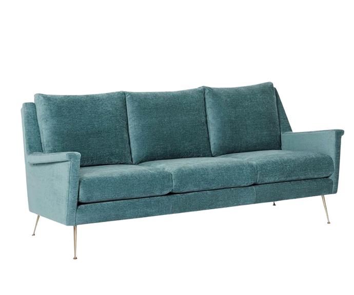 **[Carlo mid-century sofa, $1899, West Elm](https://www.westelm.com.au/carlo-mid-century-sofa-h2653|target="_blank"|rel="nofollow")**

Echoing the dramatic lines of Italian mid-century design is this distressed velvet sofa available in six other shades. With angular arms, plush cushions, and a solid pine engineered frame with reinforced joinery, this three-seater boasts style and support. **[SHOP NOW.](https://www.westelm.com.au/carlo-mid-century-sofa-h2653|target="_blank"|rel="nofollow")**