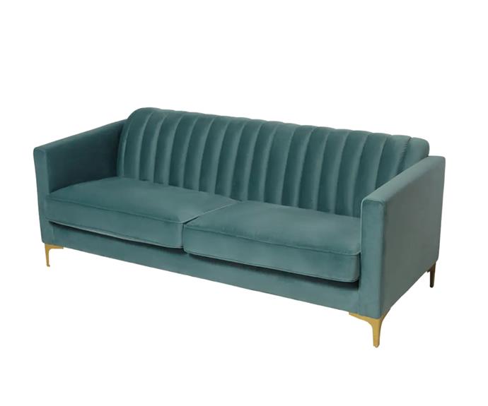 **[Matt Blatt Jules sofa, $1099, Matt Blatt](https://www.mattblatt.com.au/mb/buy/matt-blatt-jules-3-seater-sofa-green-velvet-matt-blatt/|target="_blank"|rel="nofollow")**

Irresistibly plush and soft to the touch, the Jules sofa from Matt Blatt will elevate any living room with its colourful character and sophistication. Featuring a sturdy pine frame, metal legs and pocket-spring filling, this turquoise couch marries luxury with support. **[SHOP NOW.](https://www.mattblatt.com.au/mb/buy/matt-blatt-jules-3-seater-sofa-green-velvet-matt-blatt/|target="_blank"|rel="nofollow")**