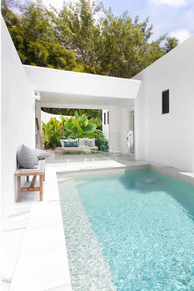 Once dated and dreary, [this Noosa property](https://www.homestolove.com.au/natural-mediterranean-style-home-noosa-23302|target="_blank") was dramatically transformed into a Santorini-style retreat with a clear vision, time and plenty of white paint. Nestled into the coastal hinterland, it now exudes relaxing Mediterranean vibes.