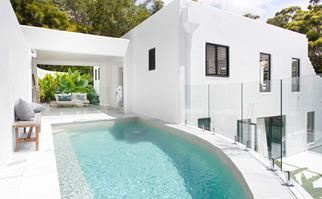 All white Mediterranean style home in Noosa