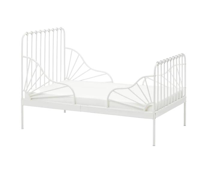 **[MINNEN Bed Frame, $149, IKEA](https://www.ikea.com/au/en/p/minnen-ext-bed-frame-with-slatted-bed-base-white-s79124620/|target="_blank"|rel="nofollow")** 

You can rest easy knowing that as your little one grows, their bed will too. This extendable bed comes complete with a crisp, white design which means it's guaranteed to complement a slew of decorating themes. **[SHOP NOW.](https://www.ikea.com/au/en/p/minnen-ext-bed-frame-with-slatted-bed-base-white-s79124620/|target="_blank"|rel="nofollow")** 