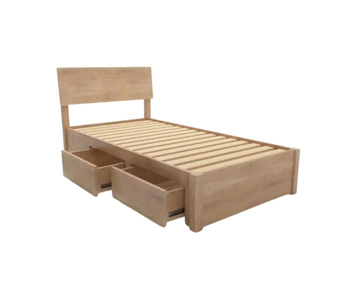**[Praga Custom Drawer Timber Bed Frame, $1,799, Bedworks](https://www.bedworks.com.au/bed-frames/custom-made-beds/custom-made-timber-beds/1471-praga-custom-drawer-timber-bed-frame.html|target="_blank"|rel="nofollow")**

A bed that's loved for its practicality and visual appeal, this custom timber bed frame is available in a range of sizes and various timber finishes. If you needed any more reason to add to cart, it's also 100% Australian-made from sustainable plantation timbers. **[SHOP NOW.](https://www.bedworks.com.au/bed-frames/custom-made-beds/custom-made-timber-beds/1471-praga-custom-drawer-timber-bed-frame.html|target="_blank"|rel="nofollow")** 