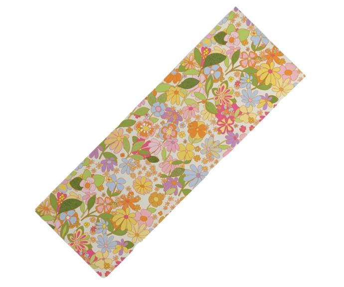 **[Nostalgia in the garden Yoga Mat, $76.45, Society 6](https://society6.com/product/nostalgia-in-the-garden_yoga-mat|target="_blank"|rel="nofollow").** 
<br>
Floral and fabulous, those who love some feminine feels will love this vibrant yoga mat from Society 6 featuring a print by artist [Alja Horvat](https://society6.com/aljahorvat|target="_blank"|rel="nofollow"). With a textured base to make it easy to grip, it also comes with a carry strap to make it easy to transport to class.
<br>
**[SHOP NOW](https://society6.com/product/nostalgia-in-the-garden_yoga-mat|target="_blank"|rel="nofollow")**