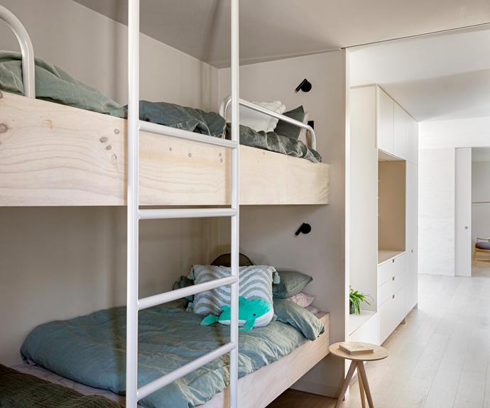 To maximise space, four bunk beds were built in.
