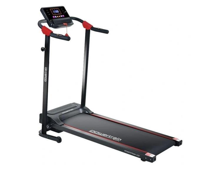 **[PowerTrain Foldable V20 Fitness treadmill, $669, Myer](https://www.myer.com.au/p/powertrain-powertrain-treadmill-v20-cardio-running-exercise-home-gym-equipment|target="_blank"|rel="nofollow")**
<br>
No space for a permanent home gym? Invest in a foldable treadmill that can be stored out of sight when not in use. This affordable model by PowerTrain comes with all of the basic features you could want (safety key, easy to use LED panel and generous running area) without any of the bulk. 
<br>
**[SHOP NOW](https://www.myer.com.au/p/powertrain-powertrain-treadmill-v20-cardio-running-exercise-home-gym-equipment|target="_blank"|rel="nofollow")**