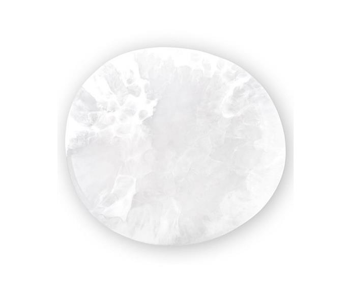 **[Dinosaur Designs Medium Boulder Platter in Snow Swirl, $160, David Jones](https://www.davidjones.com/home-and-food/dining/silverware/dinnerware-and-serveware/platters/23370303/Medium-Boulder-Platter-Snow-Swirl.html|target="_blank"|rel="nofollow")**<br>
This boulder platter is a multitasker; use it to serve up salad, bruschetta, fruit, or – of course – cheese at your next event.
