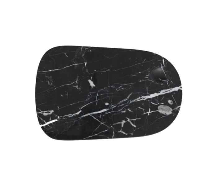 **[Pebble Large Board by Normann Copenhagen, $159.95, Aura Home](https://www.aurahome.com.au/normann-copenhagen-pebble-board-large|target="_blank"|rel="nofollow")**<br>
The dark and moody palette of this platter is balanced by its organic, curved shape – a must for any event.