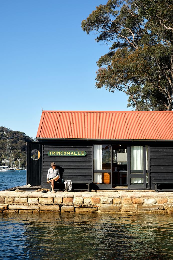 [Richard Unsworth](https://www.homestolove.com.au/striking-garden-by-richard-unsworth-of-garden-life-5467|target="_blank") sits outside the boatshed in a favourite morning spot.