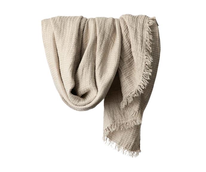 **[Estela linen waffle throw, $190, Cultiver](https://cultiver.com.au/products/estela-linen-waffle-throw-natural|target="_blank"|rel="nofollow")**

While this piece isn't technically cotton in any sense of the word...it's simply too lush to not include on this list. Woven in Portugal with pure European flax, this Cultiver throw is textured with a waffle weave, features a soft fringe trim and will breathe life into any bedroom. **[SHOP NOW.](https://cultiver.com.au/products/estela-linen-waffle-throw-natural|target="_blank"|rel="nofollow")**