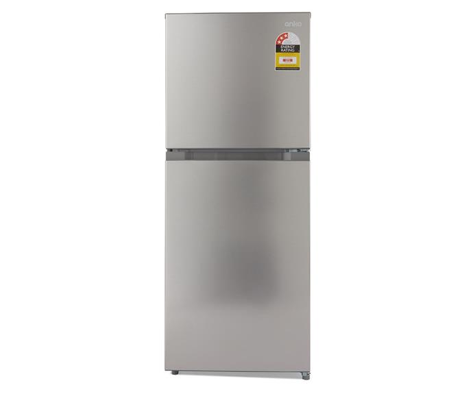 With a stainless steel finish, digital temperature control and adjustable glass shelves, the **[203L top mount fridge, $449](https://www.kmart.com.au/webapp/wcs/stores/servlet/ProductDisplay?partNumber=P_43114542&storeId=10701&catalogId=10102|target="_blank"|rel="nofollow")** is an affordable way to create a sleek, modern kitchen without breaking the budget. 