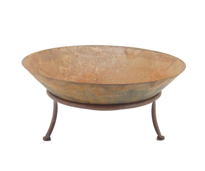 **[Rust Fire Pit with legs, $185.22 (usually $284.95), Zanui](https://www.zanui.com.au/rust-fire-pit-with-legs.html|target="_blank"|rel="nofollow")**<br>
Made with durable iron, this rustic fire pit is perfect for small gardens or courtyards. Set it up when you need it, and pack it away to free up space in the yard. **[SHOP NOW](https://www.zanui.com.au/rust-fire-pit-with-legs.html|target="_blank"|rel="nofollow")**