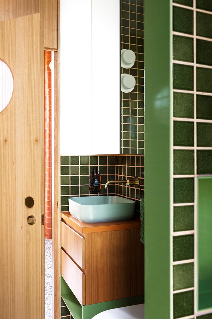 The square tiles in Mapei Jade set the scene.