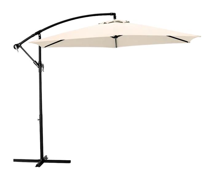**[Shangri-La beige cantilever outdoor umbrella, $89.99, Matt Blatt](https://www.mattblatt.com.au/mb/buy/shangri-la-3-metre-cantilever-outdoor-umbrella-with-bonus-protective-cover-beige-shangri-la/|target="_blank"|rel="nofollow")**

Breathe new life into your alfresco area with a chic cantilever like this one from Matt Blatt. Spanning 3m in width and made from lightweight, waterproof UPF30 fabric, you can use this umbrella all year - and even in rain. 
**[SHOP NOW.](https://www.mattblatt.com.au/mb/buy/shangri-la-3-metre-cantilever-outdoor-umbrella-with-bonus-protective-cover-beige-shangri-la/|target="_blank"|rel="nofollow")**