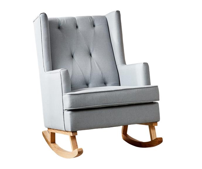 **[Nursery rocking chair, $229, Kmart](https://www.kmart.com.au/product/nursery-rocking-chair/3365801|target="_blank"|rel="nofollow")** 
<br> 
Another budget option that is big on comfort and style is Kmart's own nursery rocking chair. It comes with two pairs of legs, so you can set it up as either a rocker or a stationary chair depending on your preferences. Happy reviewers say that the padding is firm enough to be supportive, yet soft enough to feel comfortable.