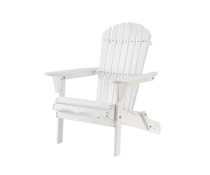 **[Ovela Amy Adirondack white chair, $89, Matt Blatt](https://www.mattblatt.com.au/mb/buy/ovela-amy-adirondack-chair-white-ovela/|target="_blank"|rel="nofollow")**

Bring a touch of the Hamptons to your own beach day with the Amy Adirondack by Ovela. Perfect for the patio, pool area or long days on the sand, this slatted chair made from natural Hemlock wood will add coastal charm to any setting. **[SHOP NOW.](https://www.mattblatt.com.au/mb/buy/ovela-amy-adirondack-chair-white-ovela/|target="_blank"|rel="nofollow")**